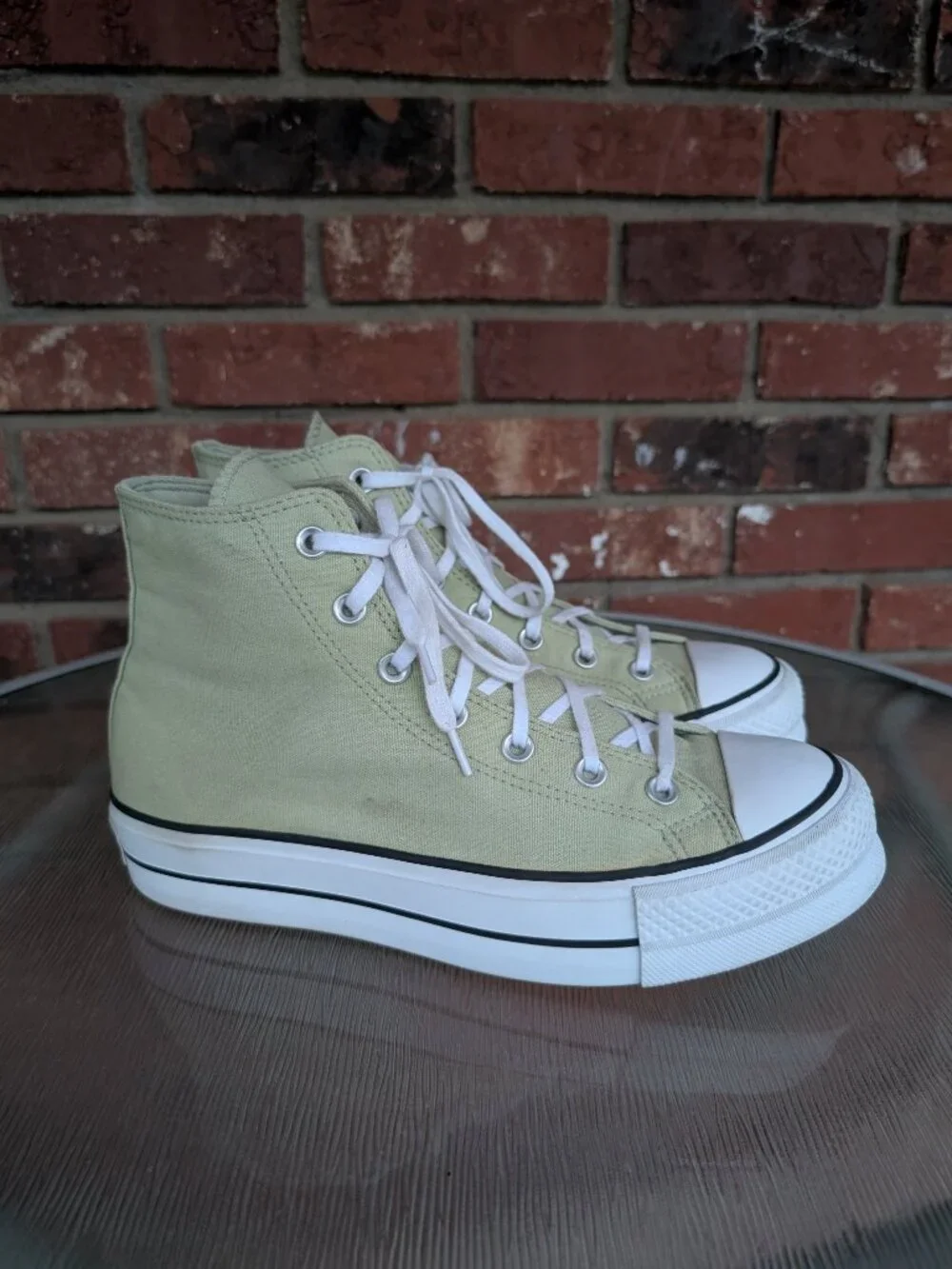 Women's Converse All Star Tan Platform Sneakers Shoes Size 10 - Picture 3 of 9